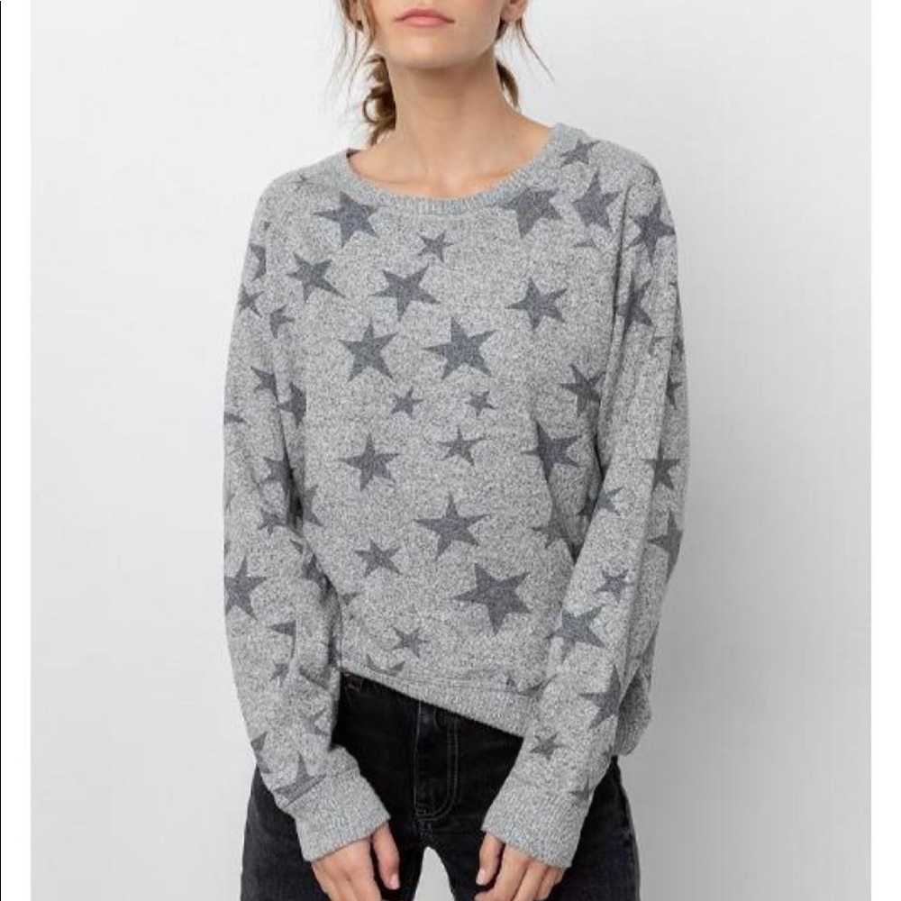 Rails Theo Melange Grey Stars Sweater Sweatshirt